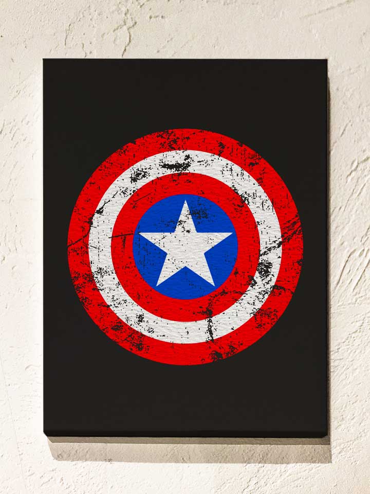 captain-america-shield-vintage-leinwand schwarz 1