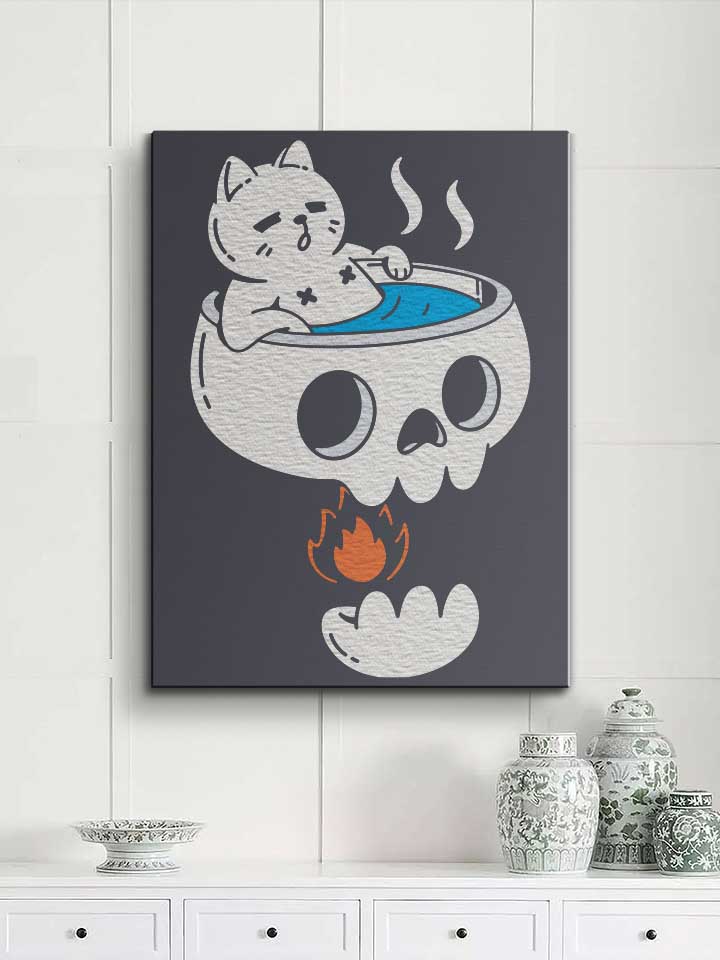 cat-and-skull-bathing-leinwand dunkelgrau 2