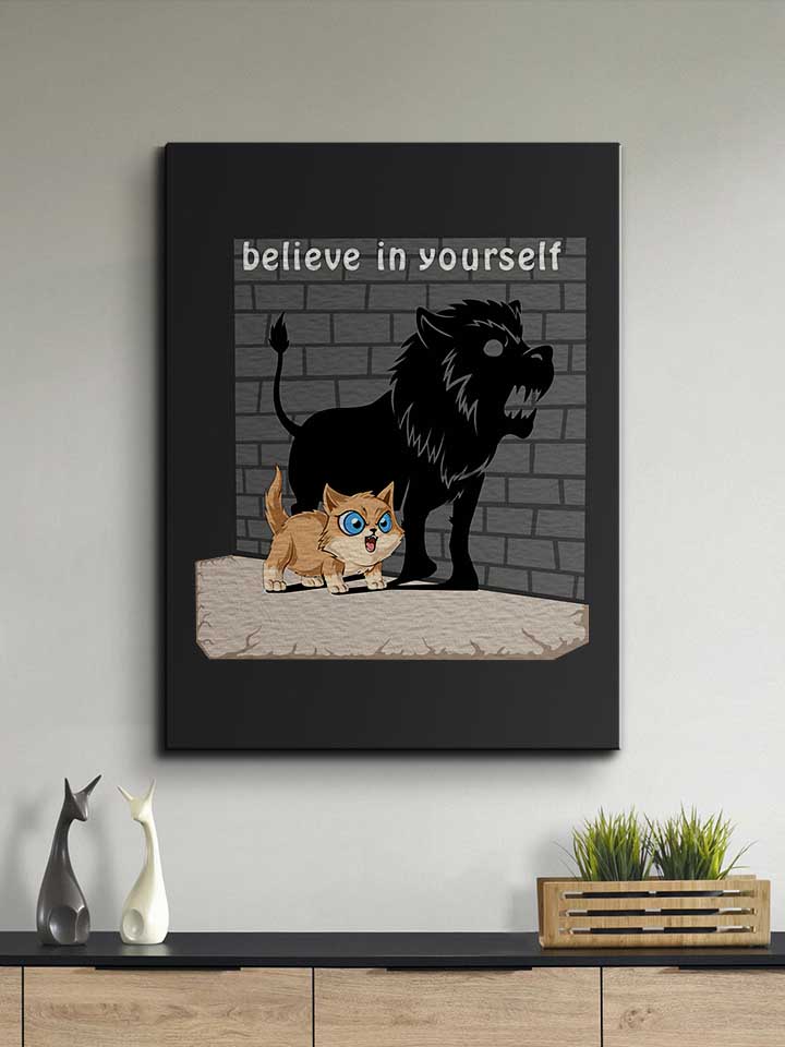 cat-believe-in-yourself-leinwand schwarz 2