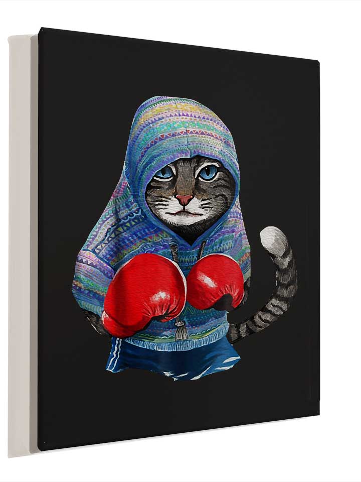 cat-boxing-leinwand schwarz 4