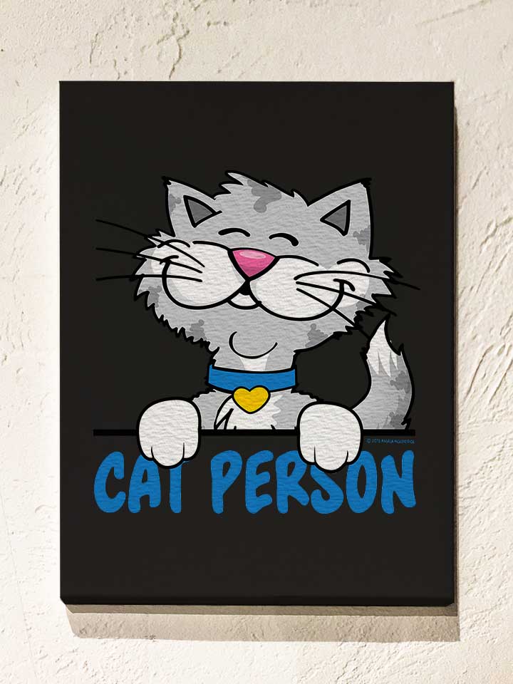 Cat Person Leinwand schwarz 30x40 cm