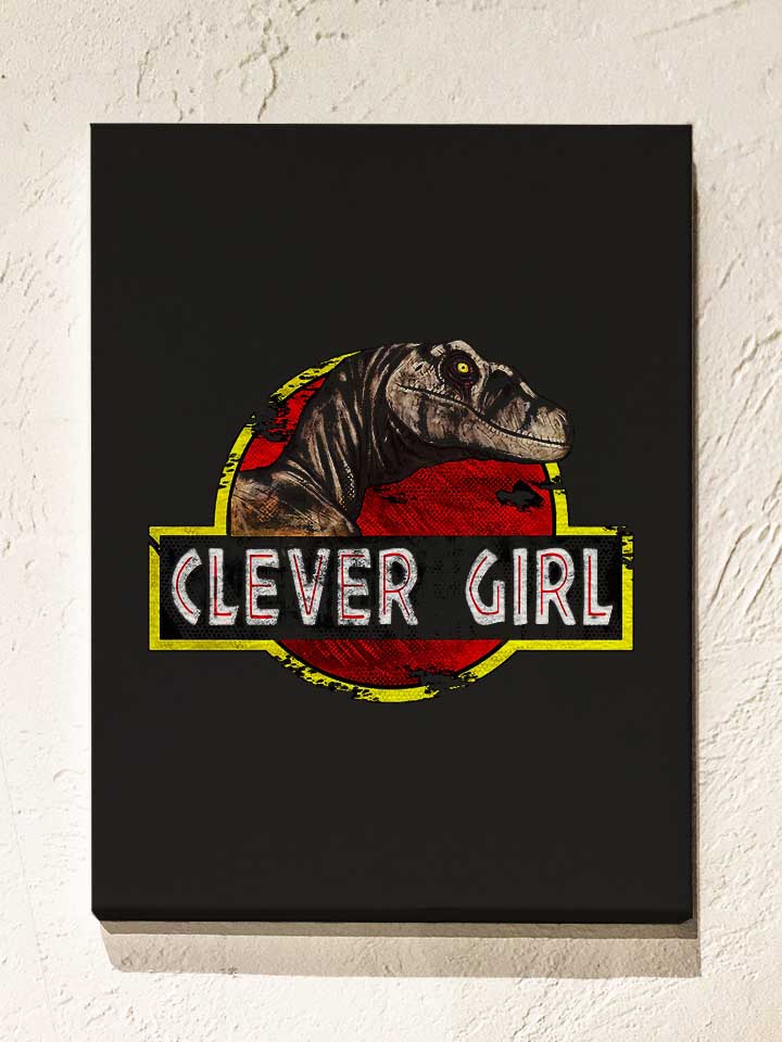 clever-girl-jurassic-park-leinwand schwarz 1