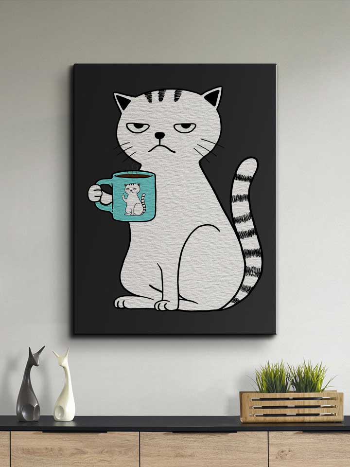 coffee-cat-leinwand schwarz 2