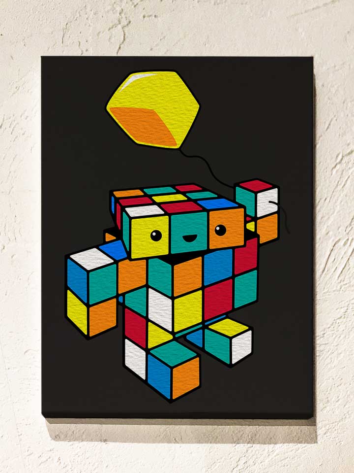 cube-with-a-cube-leinwand schwarz 1
