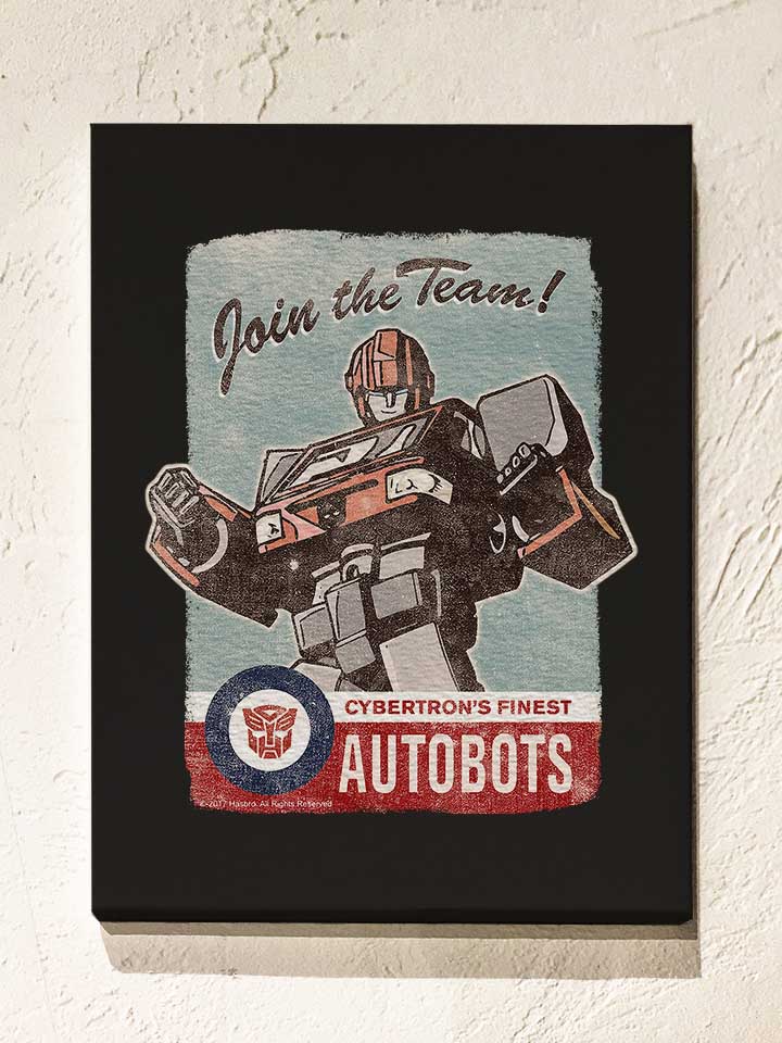 Cybertons Finest Autobots Hood Leinwand schwarz 30x40 cm