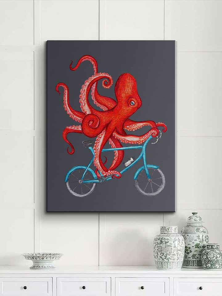 cycling-octopus-leinwand dunkelgrau 2