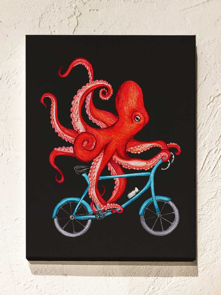 cycling-octopus-leinwand schwarz 1