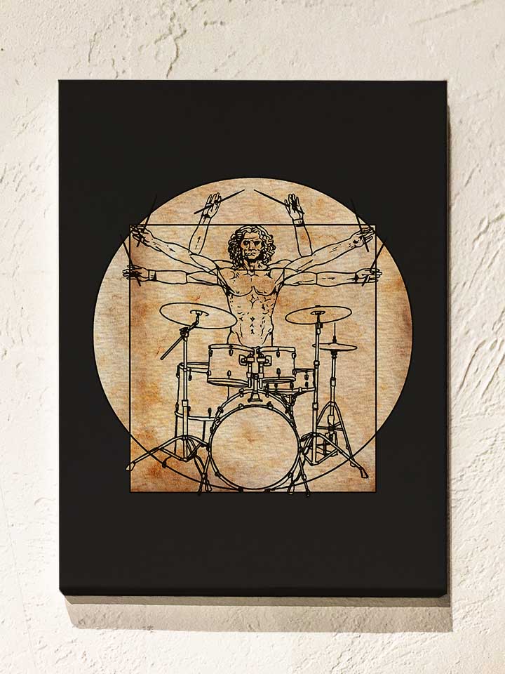 Da Vinci Drummer Leinwand schwarz 30x40 cm