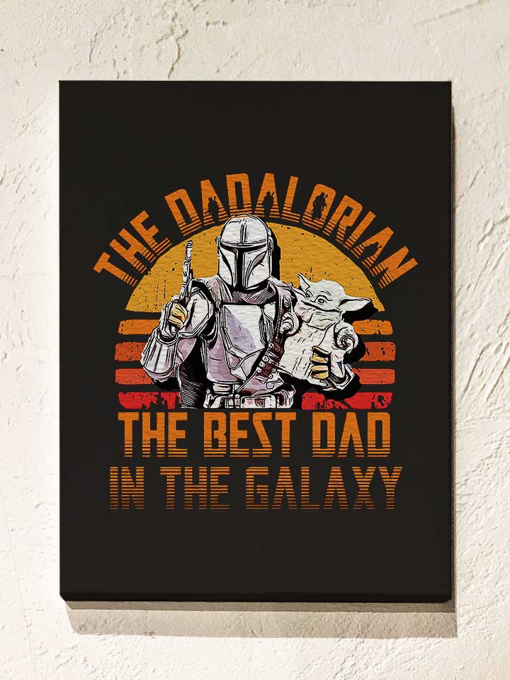 dadalorian-best-dad-in-the-galaxy-leinwand schwarz 1