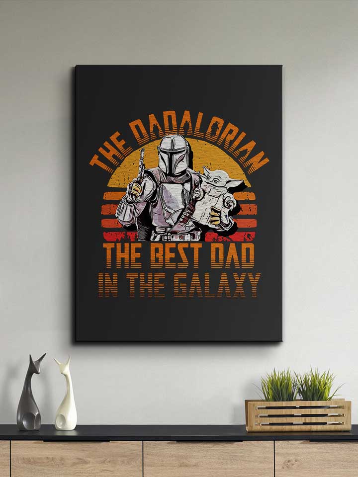 dadalorian-best-dad-in-the-galaxy-leinwand schwarz 2