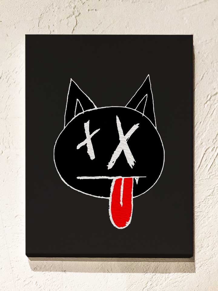 Dead Cat Leinwand schwarz 30x40 cm