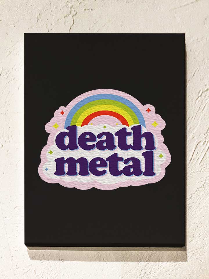 Death Metal Rainbow Leinwand schwarz 30x40 cm