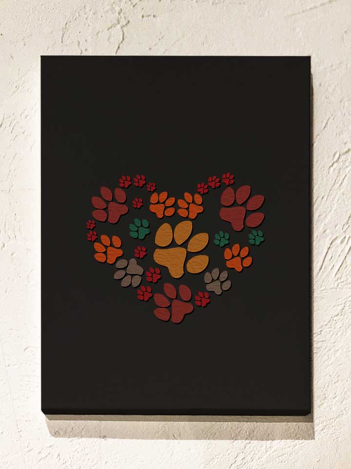 Dog Heart Leinwand schwarz 30x40 cm