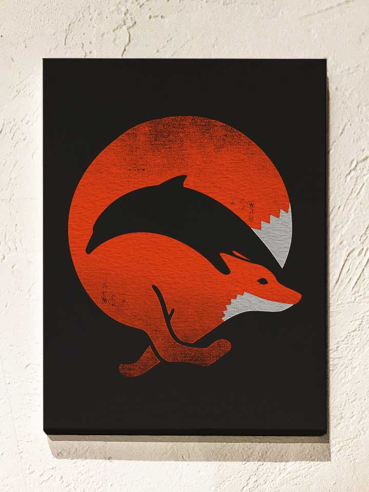 dolphin-fox-leinwand schwarz 1