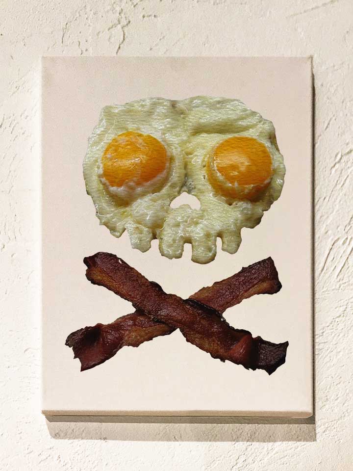 eggs-n-bacon-skull-leinwand weiss 1
