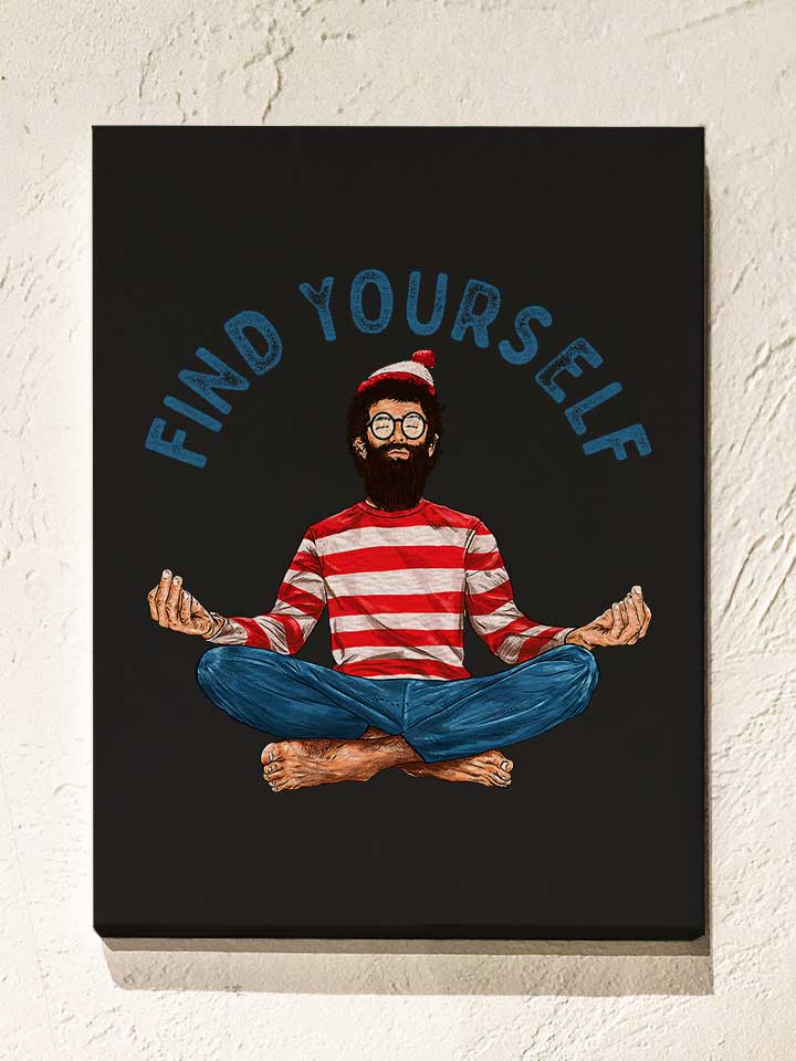 Find Yourself Yoga Leinwand schwarz 30x40 cm