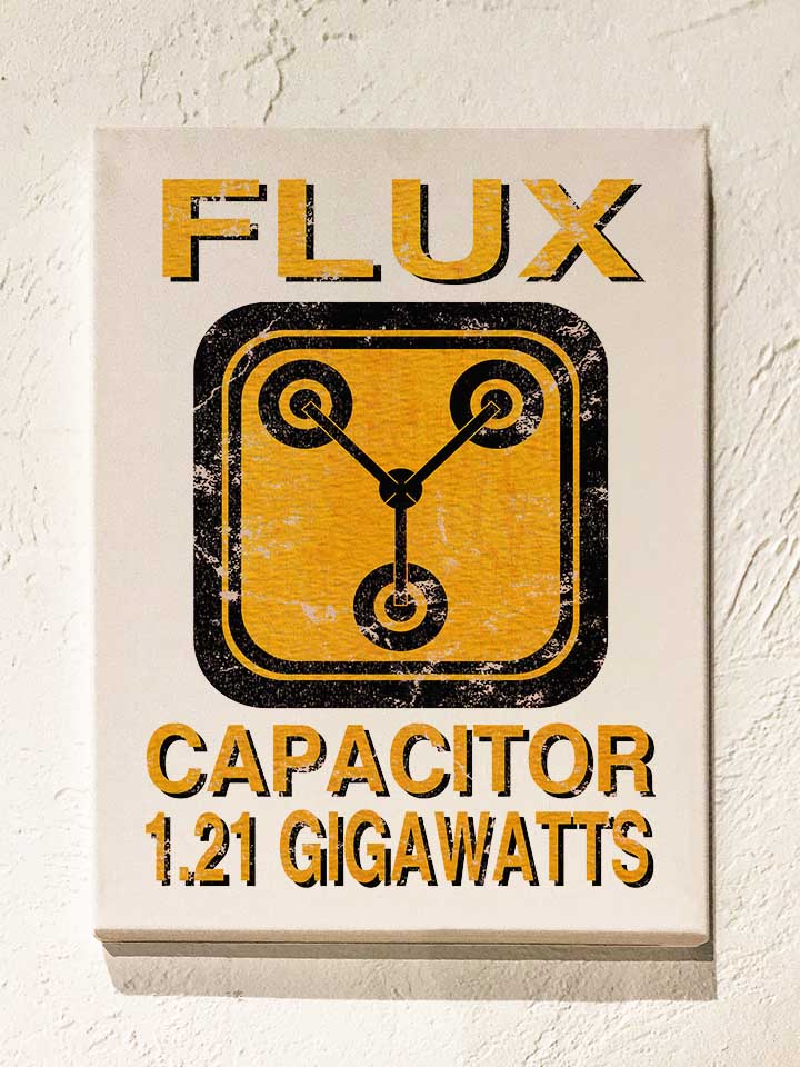 flux-capacitor-back-to-the-future-leinwand weiss 1