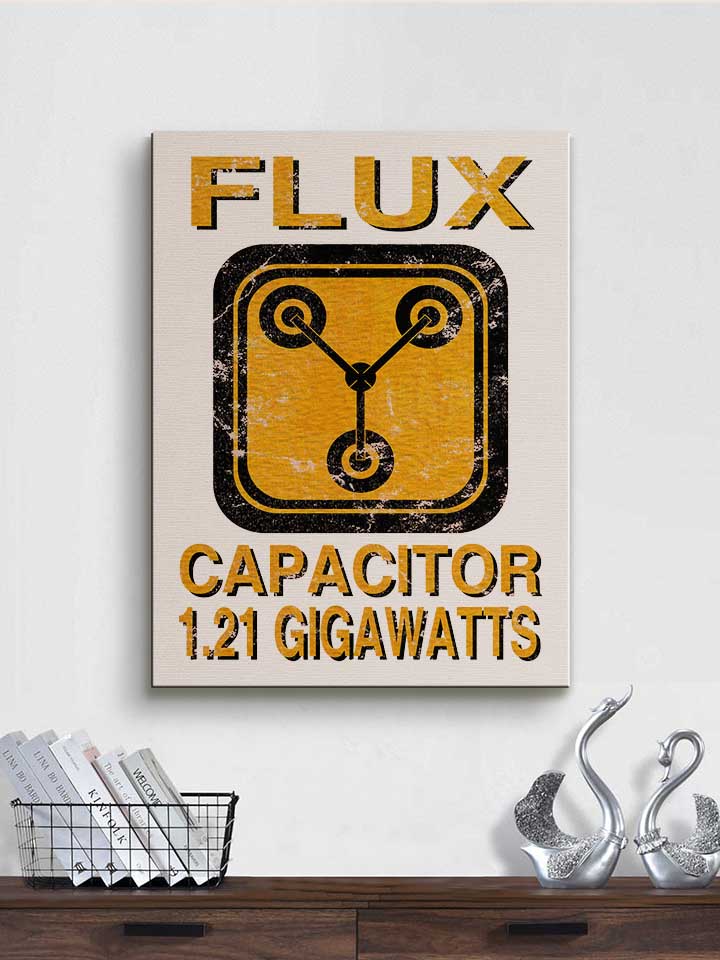 flux-capacitor-back-to-the-future-leinwand weiss 2