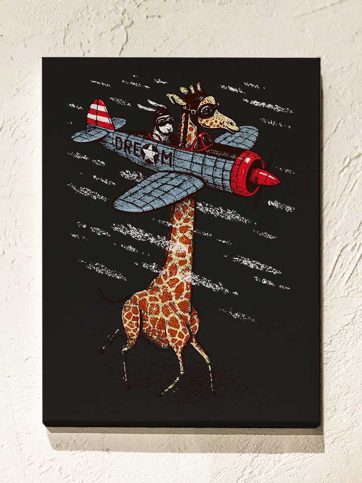flying-giraffe-leinwand schwarz 1