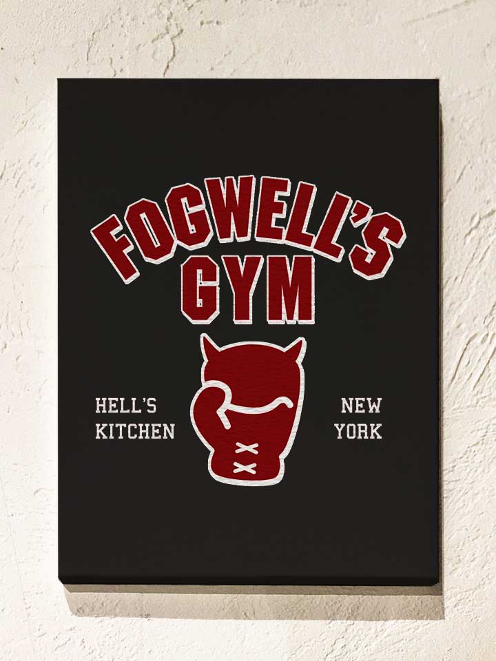 Fogwells Gym Leinwand schwarz 30x40 cm