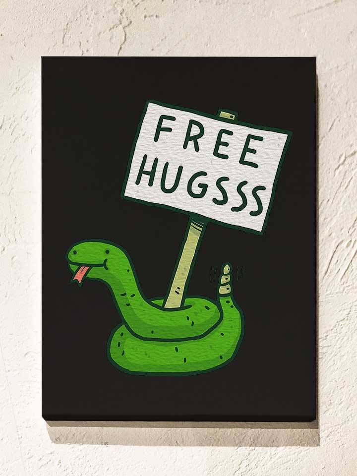 Free Hugs 02 Leinwand schwarz 30x40 cm