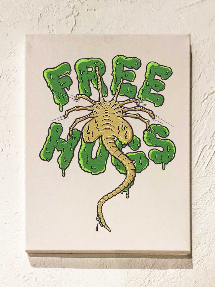 free-hugs-alien-xenomorph-leinwand weiss 1