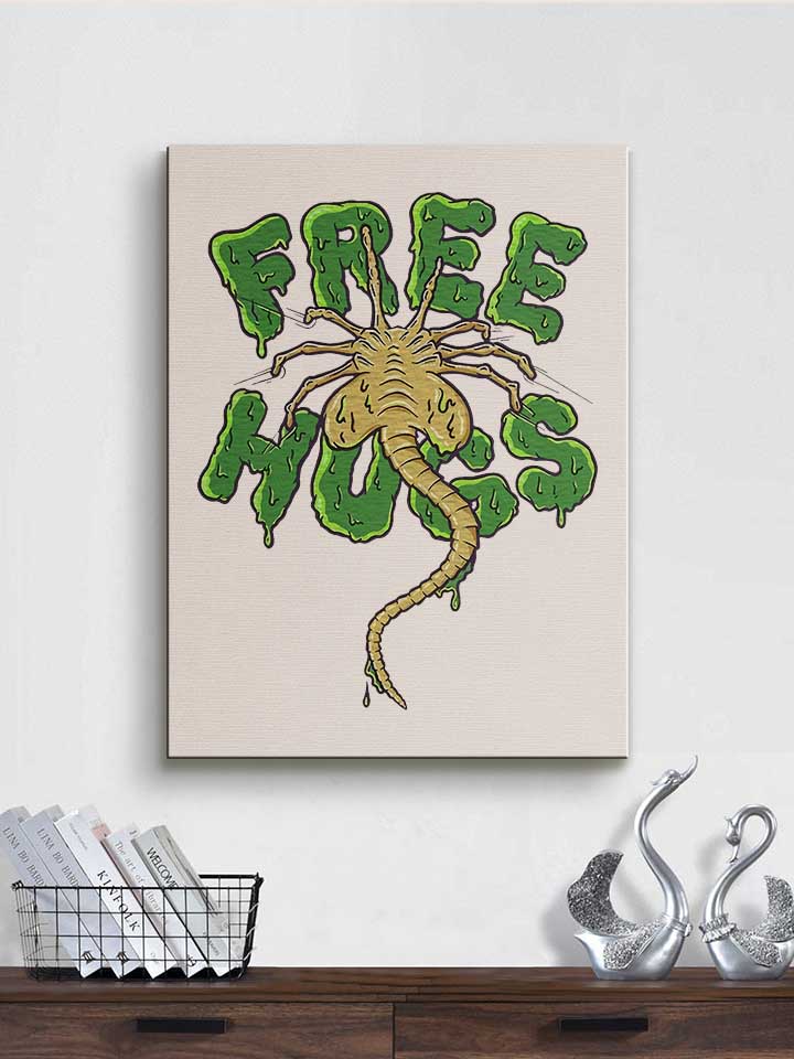 free-hugs-alien-xenomorph-leinwand weiss 2