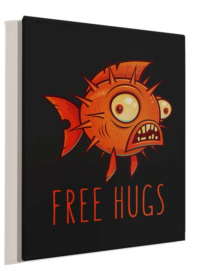 free-hugs-cartoon-blowfish-leinwand schwarz 4