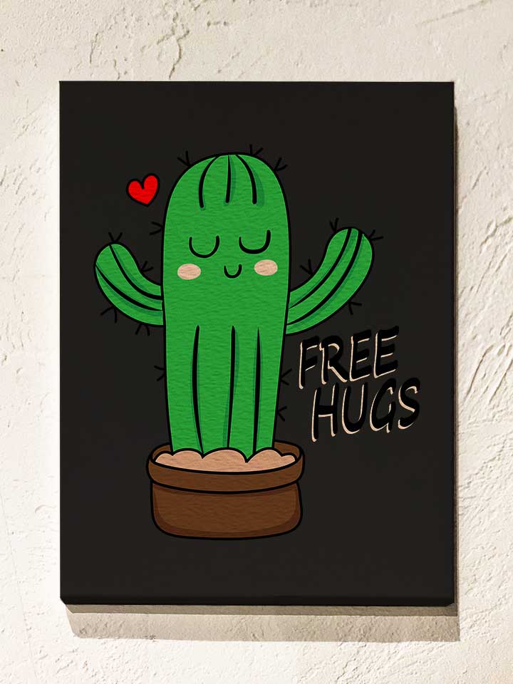 free-hugs-kaktus-leinwand schwarz 1