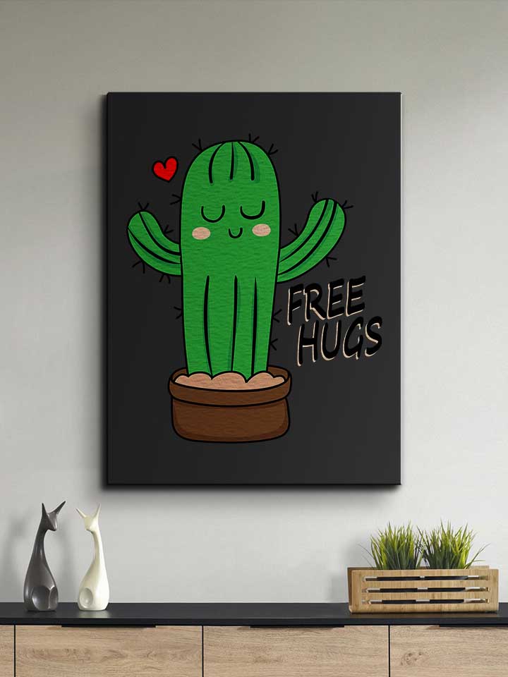 free-hugs-kaktus-leinwand schwarz 2