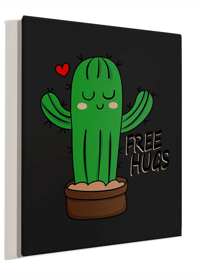 free-hugs-kaktus-leinwand schwarz 4