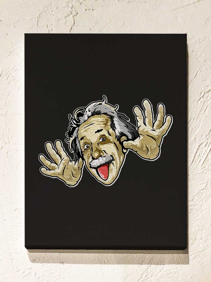 Funny Albert Einstein Leinwand schwarz 30x40 cm