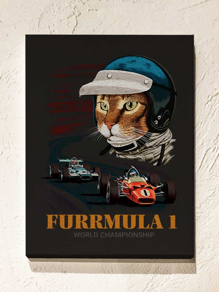 furrmula-1-cat-leinwand schwarz 1