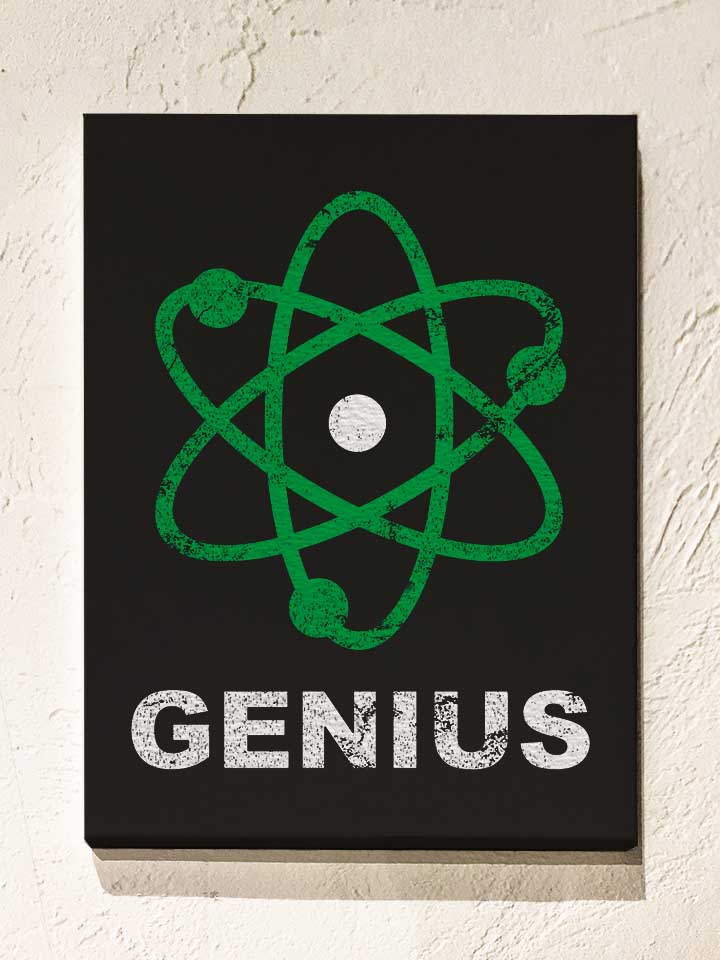 Genius Science Vintage Leinwand schwarz 30x40 cm