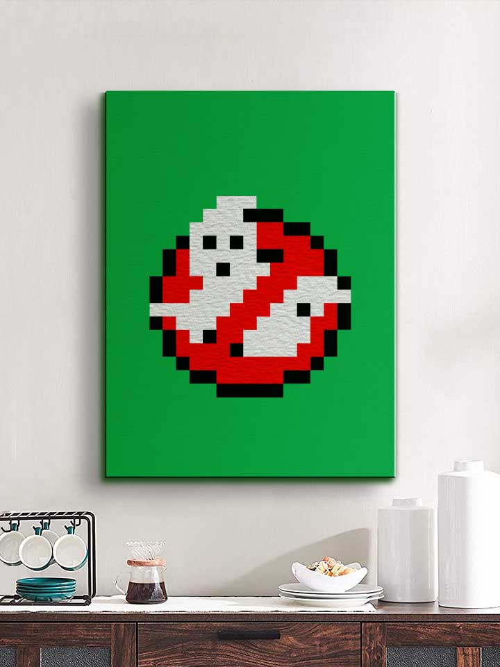ghostbusters-logo-8bit-leinwand gruen 2