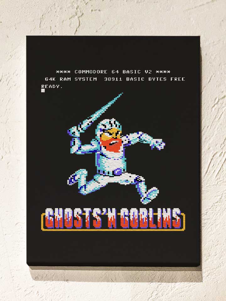 Ghosts N Goblins Leinwand schwarz 30x40 cm