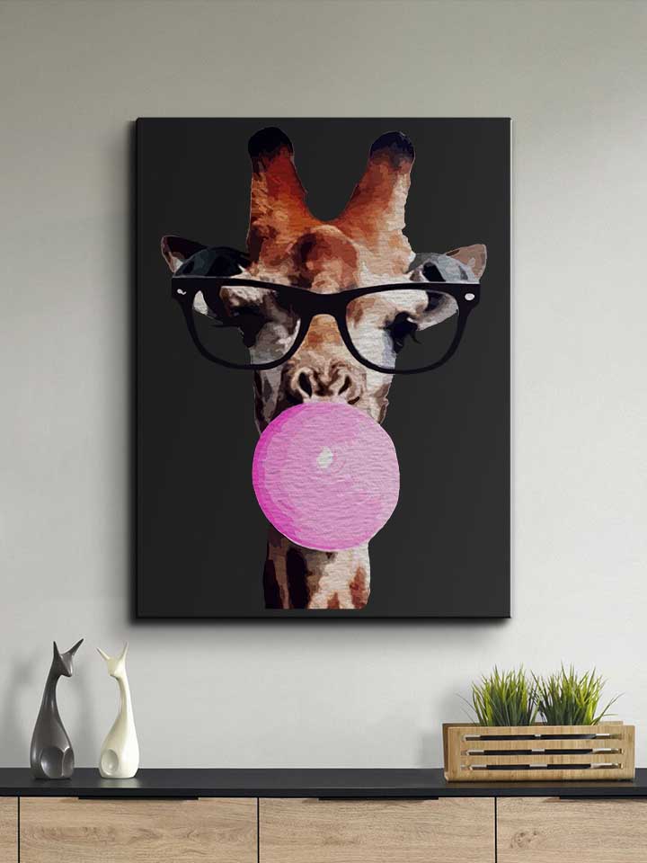 giraffe-bubblegum-leinwand schwarz 2