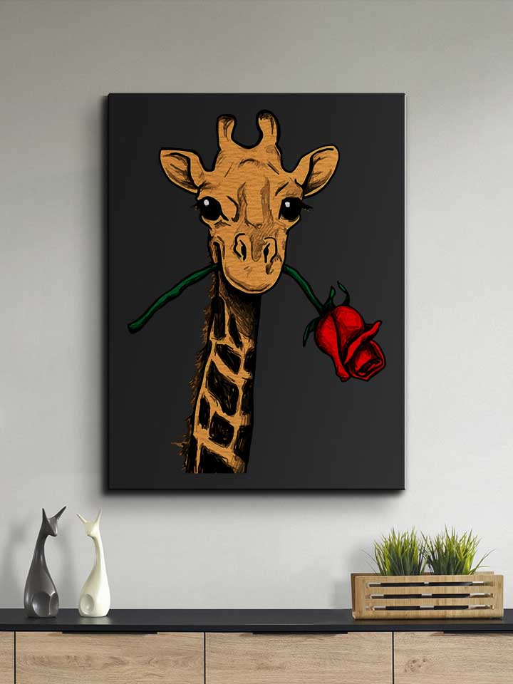giraffe-rose-leinwand schwarz 2