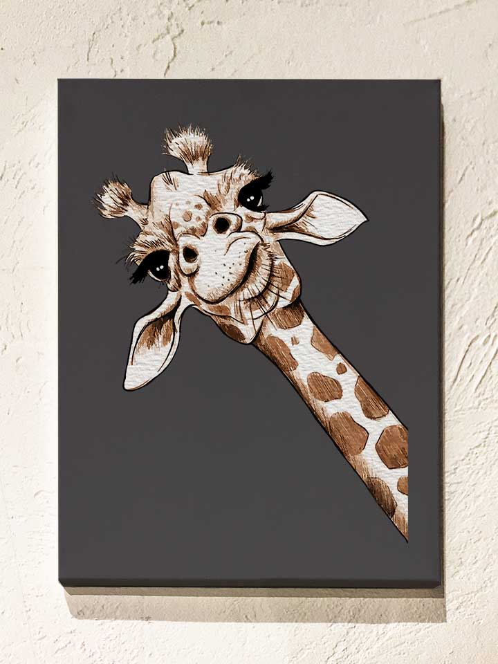 Giraffe Leinwand dunkelgrau 30x40 cm