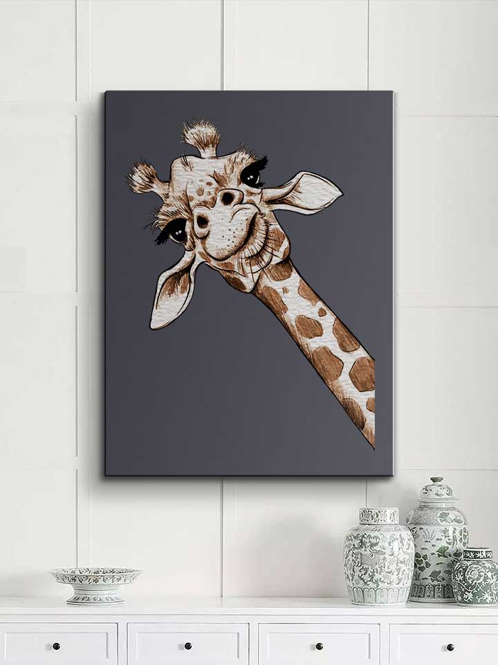 giraffe-leinwand dunkelgrau 2