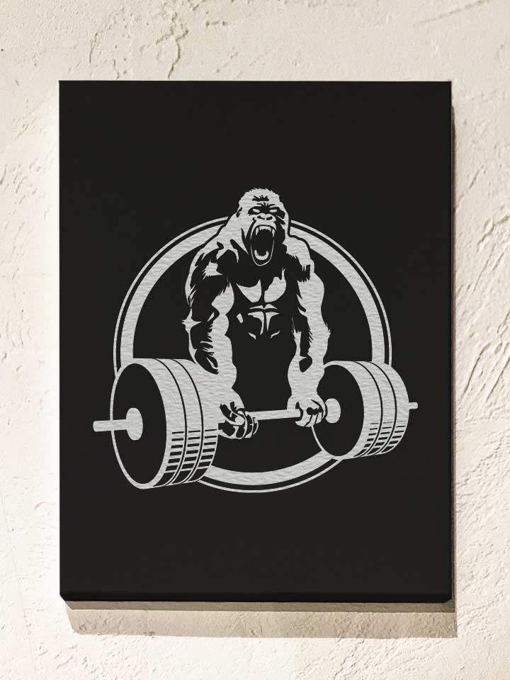 Gorilla Lifting Fitness Leinwand schwarz 30x40 cm