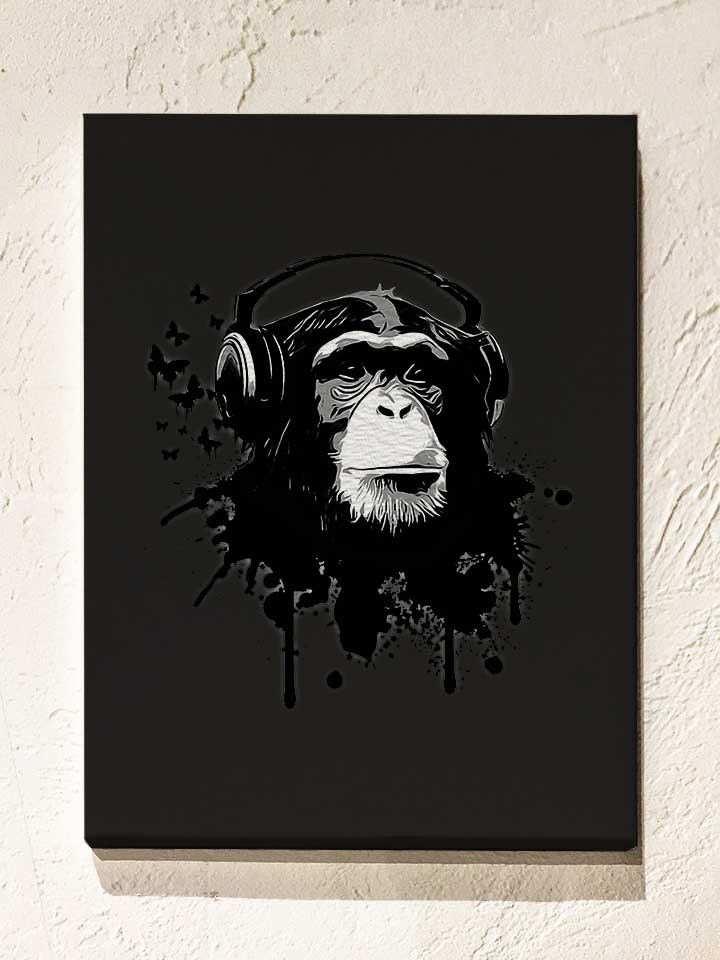 heaphone-monkey-leinwand schwarz 1