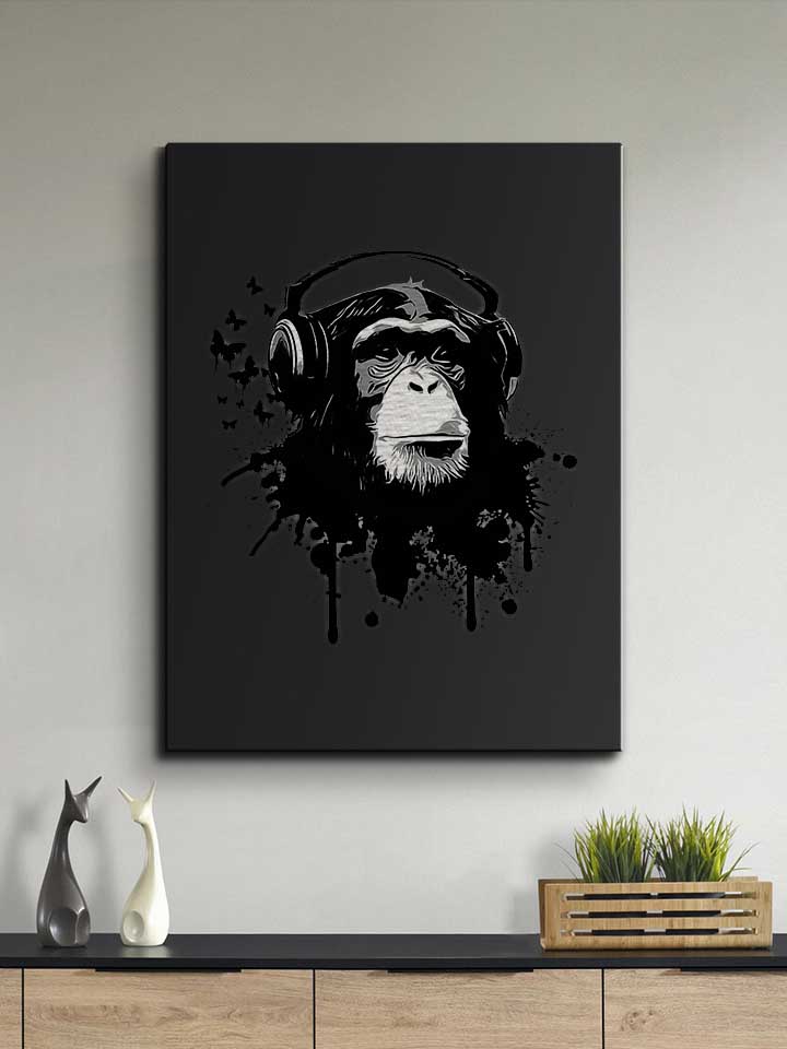 heaphone-monkey-leinwand schwarz 2