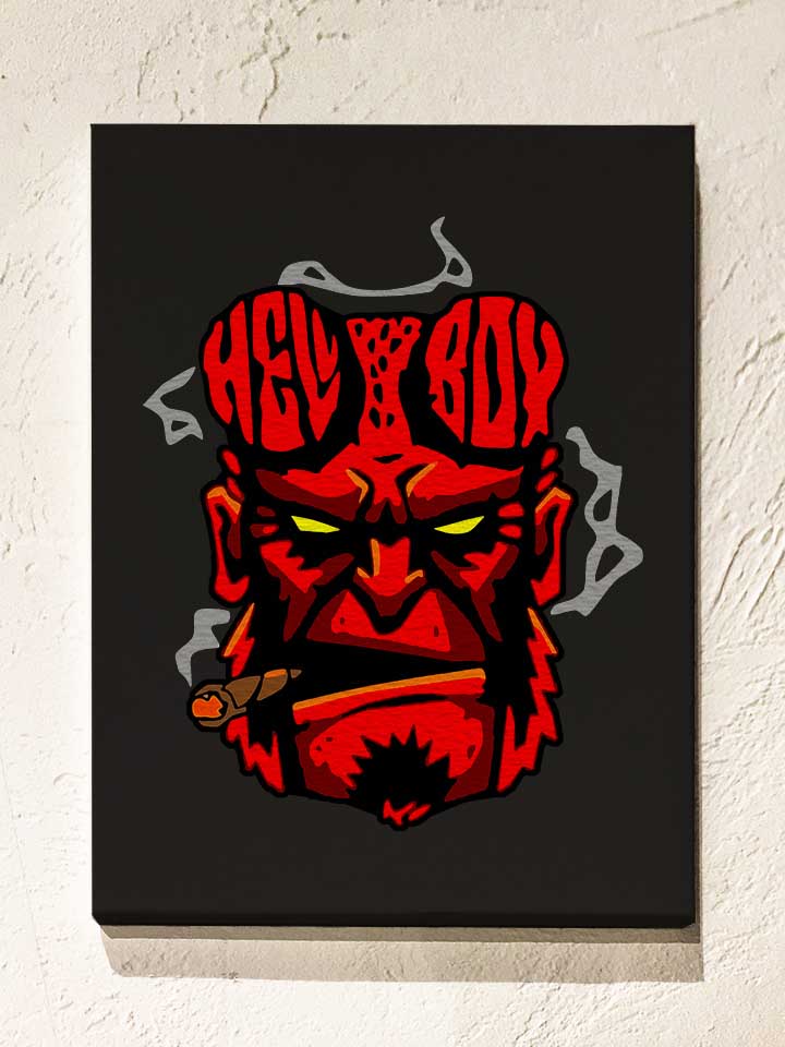 Hellboy Leinwand schwarz 30x40 cm