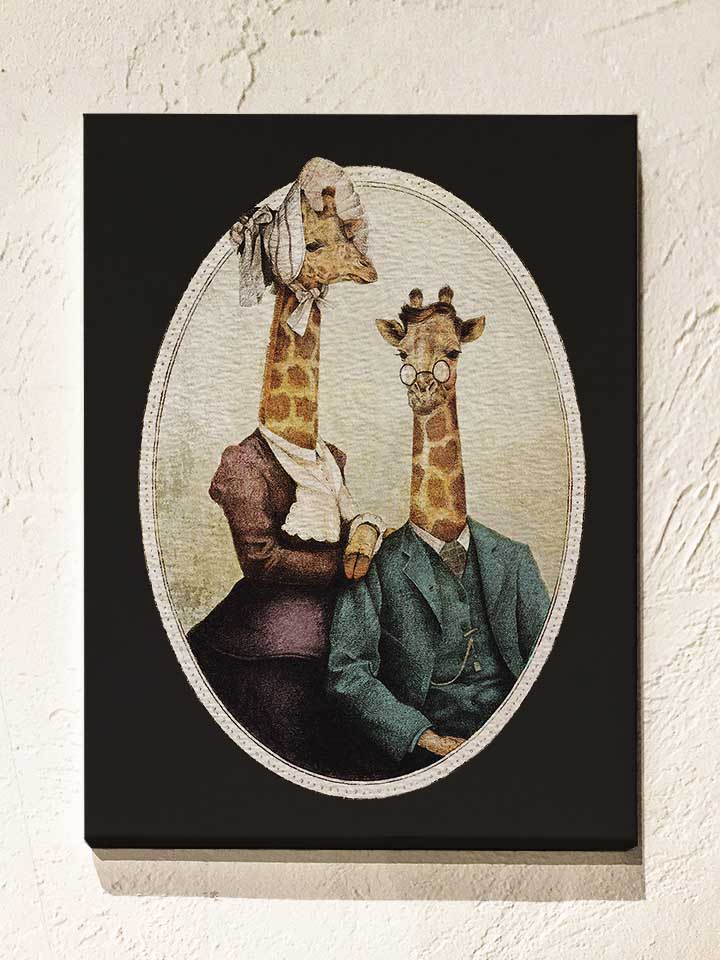 high-class-giraffes-portrait-leinwand schwarz 1