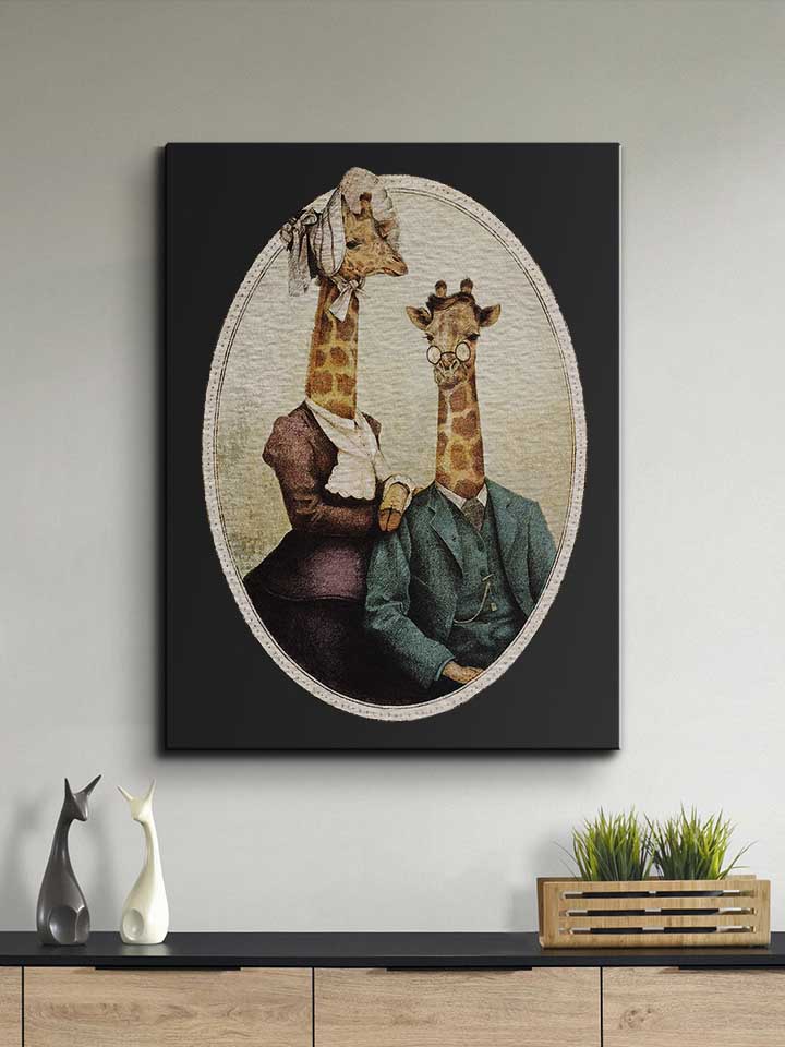 high-class-giraffes-portrait-leinwand schwarz 2