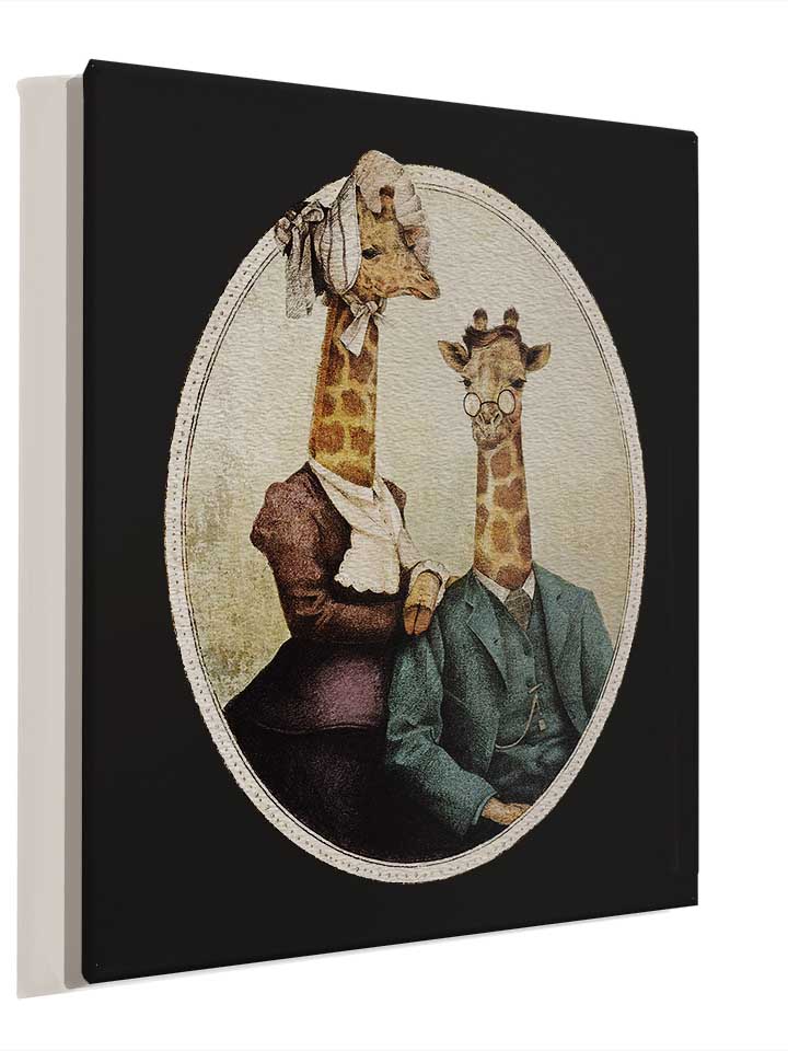 high-class-giraffes-portrait-leinwand schwarz 4