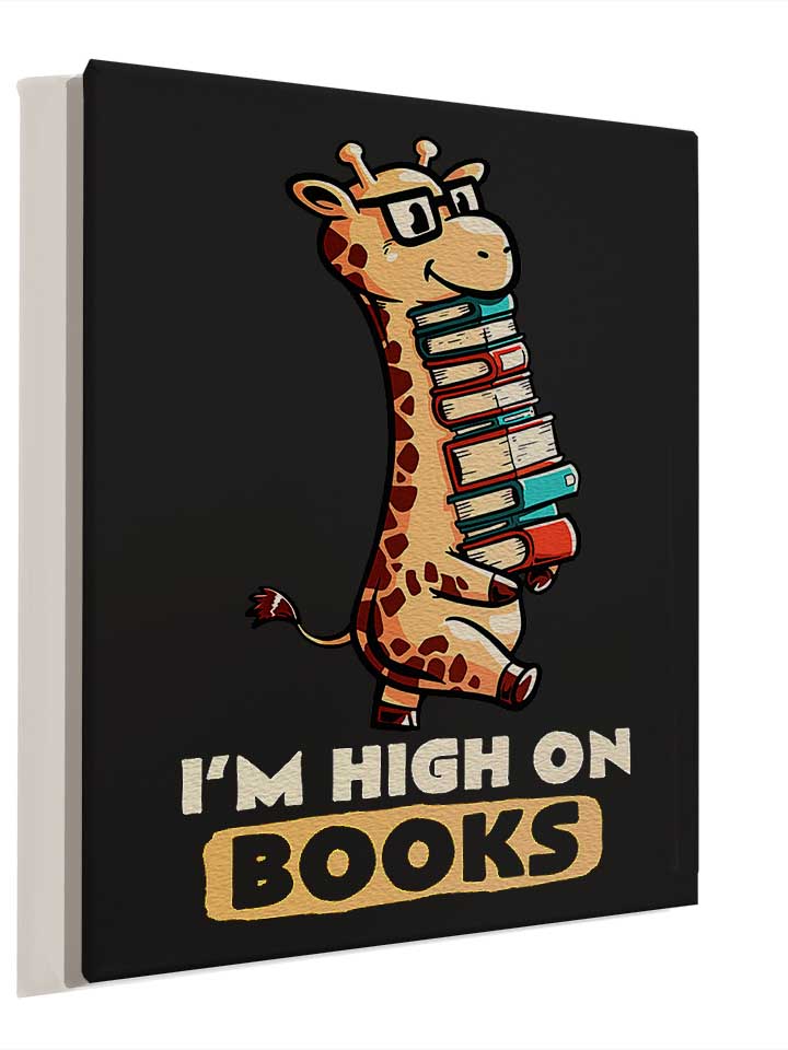 high-on-books-giraffe-leinwand schwarz 4