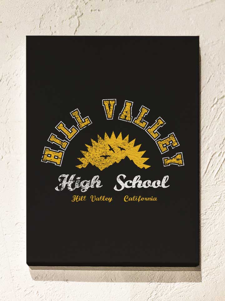 hill-valley-high-school-leinwand schwarz 1