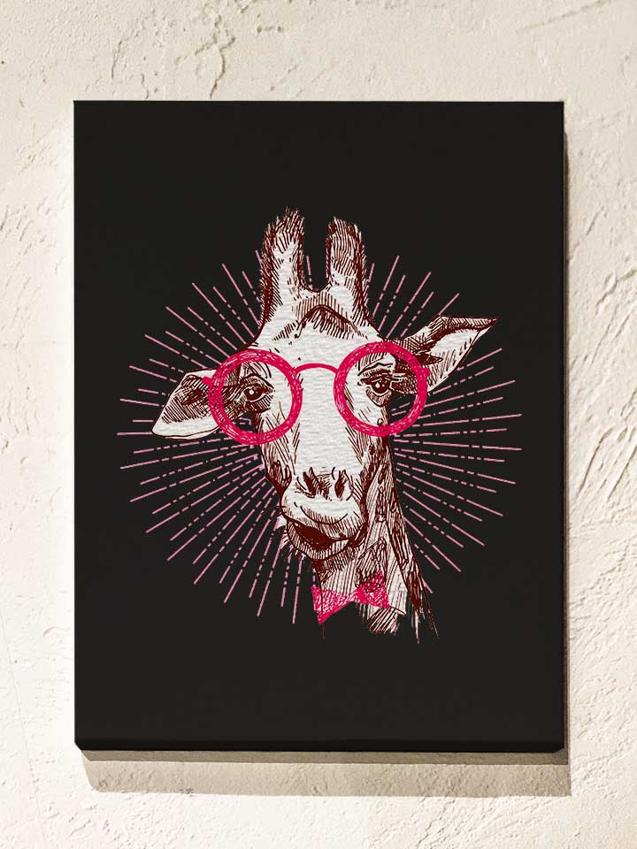 hipster-giraffe-leinwand schwarz 1